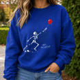 thumbnail image 2 of Well That Went Well Skeleton Balloon Halloween Graphic Crewneck Sweatshirt for Spooky Humor Lovers, 2 of 9