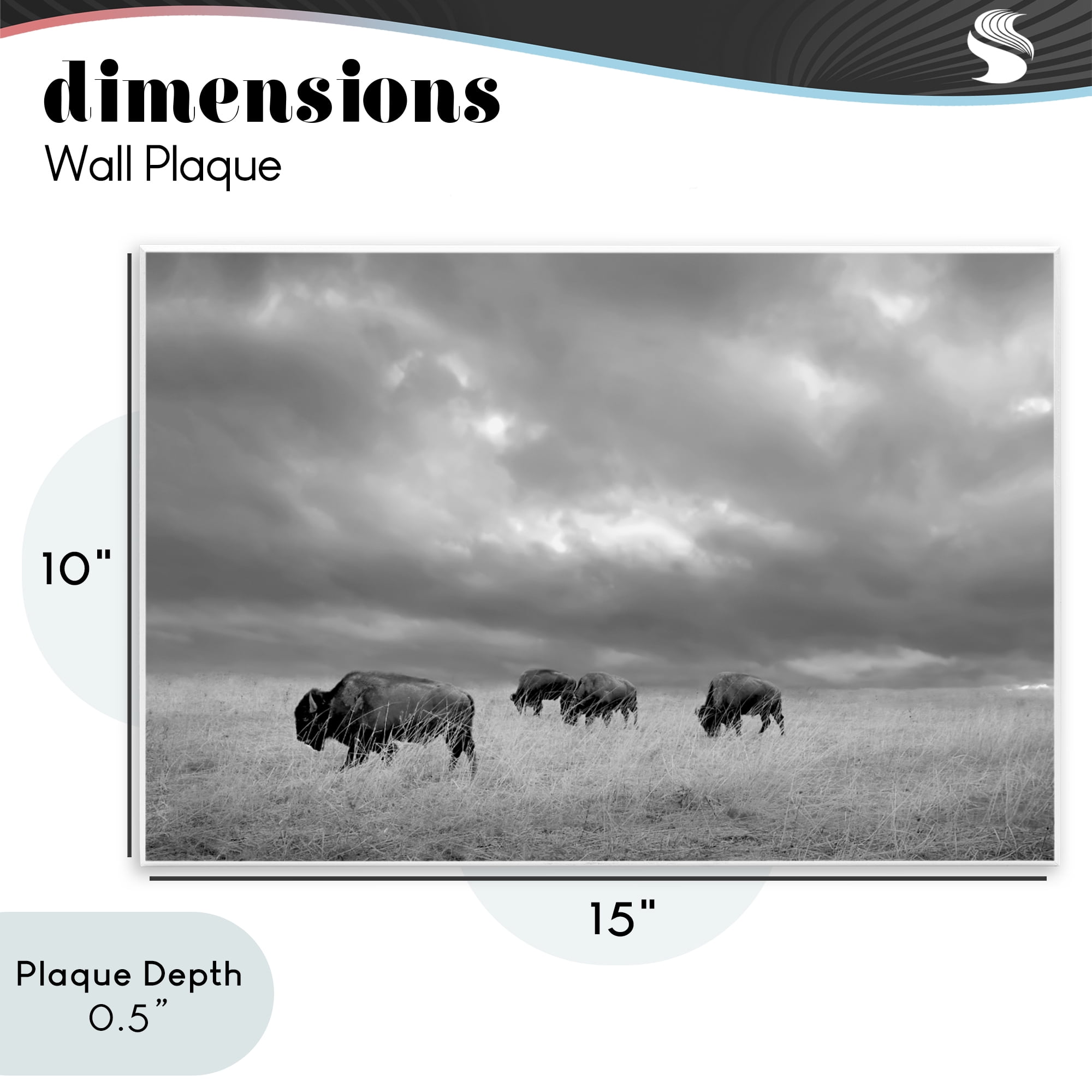 Stupell Industries Bisons Under an Autumn Sky Wall Plaque Art, design by Steve Toole