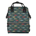 thumbnail image 1 of Disketp River Freshwater Fish Mochila de Pañales de Gran Capacidad con Múltiples Bolsillos, Mochila de Viaje Multifuncional para Bebé, Unisex, Moderna y Resistente, 1 of 6