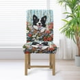 thumbnail image 3 of COEQINE Chair Slipcover Set of 6, Removable Universal Fit Parsons Chair Covers, Machine Washable Polyester Spandex Seat Protector for Wedding Home Decor, Border Collie Flower, 3 of 7