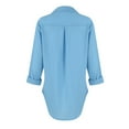thumbnail image 4 of Mohiass Womens Button Down Shirts Long Sleeve Dressy Casual Blouses Button Up Collared Shirts Tops for Women Light Blue L, 4 of 5