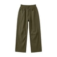 thumbnail image 4 of hlysgo Wide Leg Linen Pants for Women High Waisted Palazzo Pants Boho Summer Casual Loose Flowy Pant Trousers with Pockets Army Green,S, 4 of 5