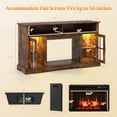 thumbnail image 3 of Gymax Fireplace TV Stand w/ Remote Controls & Thermostat Storage Cabinets Brown, 3 of 10