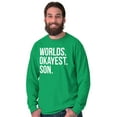 thumbnail image 3 of Worlds Okayest Son Funny Children Men's Long Sleeve Tee T Shirt Brisco Brands L, 3 of 5