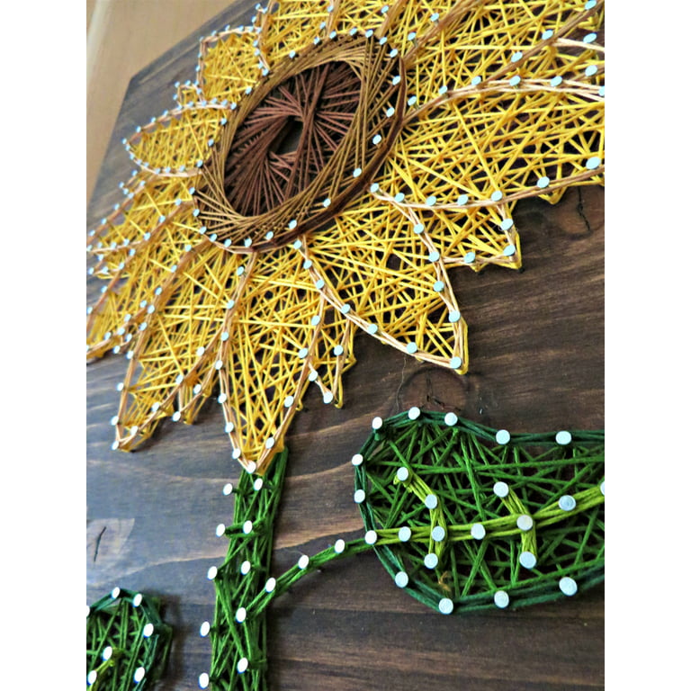 String Art Kit - Sunflower String Art, Arts and Crafts Kit, Adult Crafts, Crafts Kit, DIY Kit, Sunflower Decor, Nail Art, String Art Patterns, Craftin
