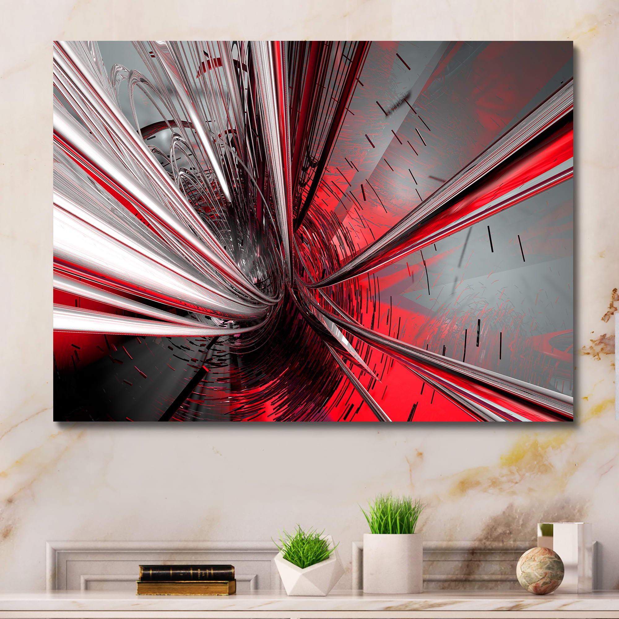 Designart 'Fractal 3D Deep into Middle ' Abstract Canvas Art Print