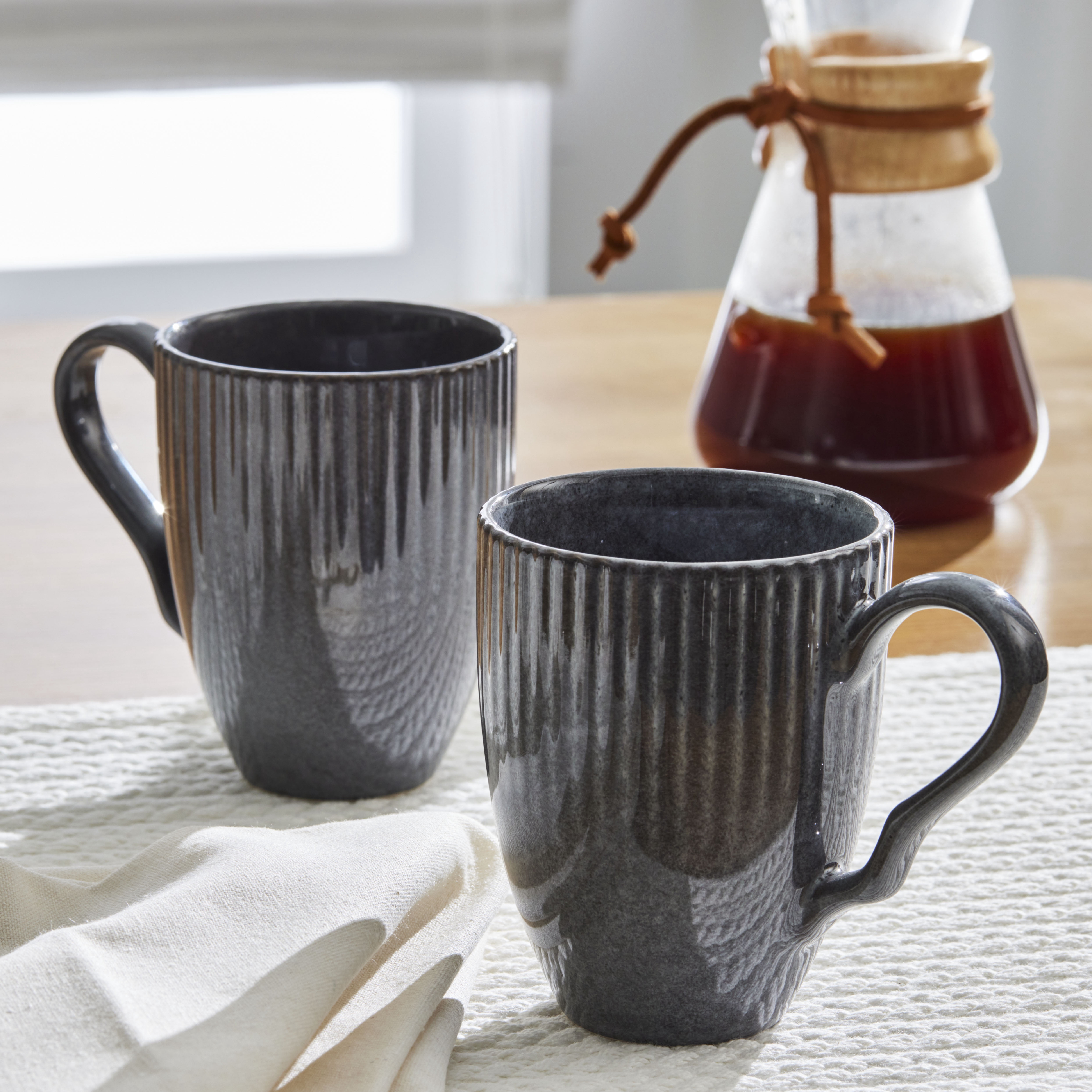 Better Homes & Gardens 13 fl oz Sawyer Grey Ceramic Mug