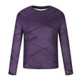 thumbnail image 5 of Blusas y camisas de manga larga con cuello redondo para hombre, blusa informal de manga larga con cuello redondo y estampado de rayas, blusa de poliéster para hombre, 5 of 5