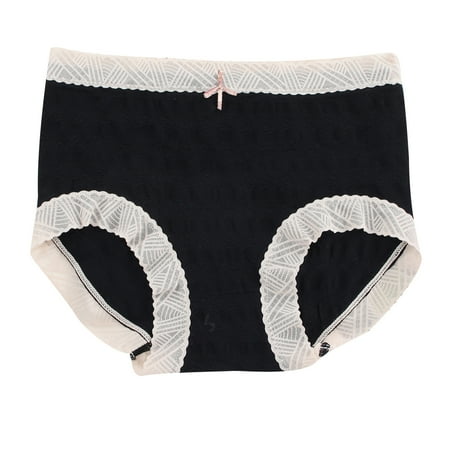 Yuzhih Panties for Women Mid Rise Lace Trim Underpants Stretch Soft Breathable Underwear Full Coverage Briefs