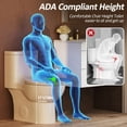 thumbnail image 4 of SUNRINX 12" Rough-In One-Piece Toilet, ADA 17" Height, Dual Flush 1.1/1.6 GPF, Rimless - Beige/Kahki, 4 of 10