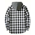 thumbnail image 3 of YUBIKWETE Men's & Big Men's Long Sleeve Plaid Flannel Hooded Shirt, Sizes S-3XL, 3 of 6