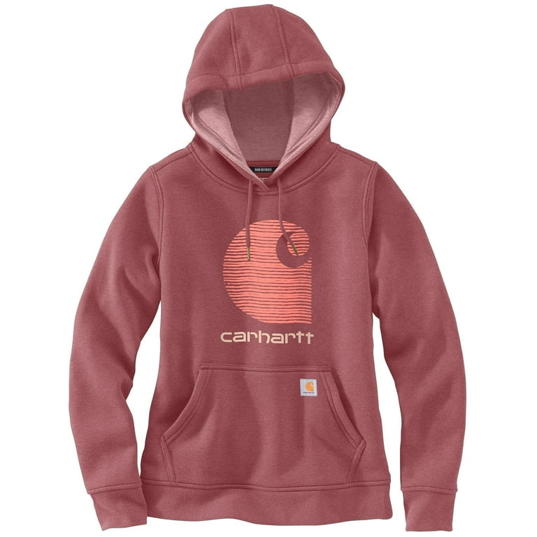 Carhartt Women s Rain Defender Relaxed Fit Midweight C Logo Graphic Sweatshirt Iron Ore Heather 3X Plus