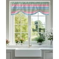 thumbnail image 3 of Tie Up Valance Curtain for Kitchen,Abstract Watercolor Vertical Lines Rod Pocket Short Curtains Adjustable Tie-Up Shade Valances,Pink Green Blue Stripes Window Treatment for Bathroom Living Room, 3 of 8
