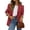 6# Red, variant on Red Blazers Womens Casual Open Front Curved Hem Long Sleeve Lapel Collar Work Office Jacket S