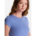 thumbnail image 4 of No Boundaries Crew Neck Tee with Short Sleeves, 1 or 3-Pack, Women’s, 4 of 5