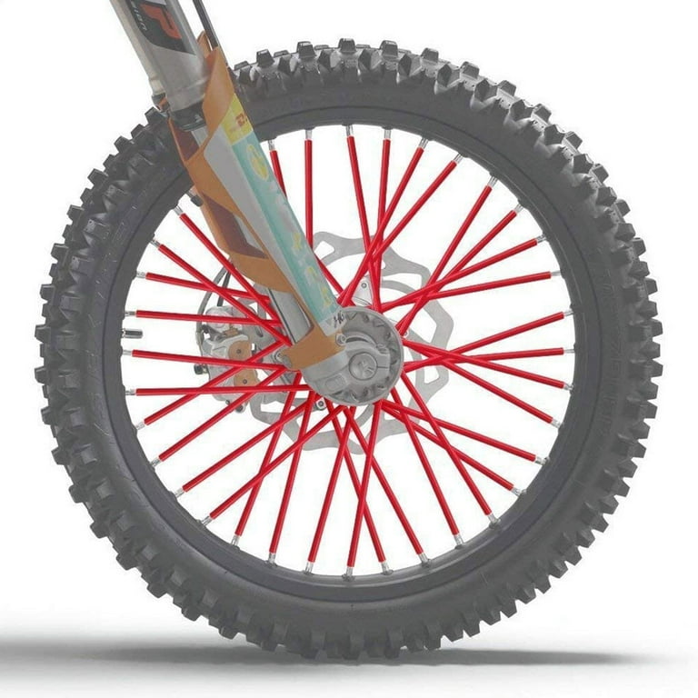 72pcs 17cm Bike Wheel Spoke Skins Covers Motorcycle Wheel Spoke Plastic Wraps Sleeves Yellow