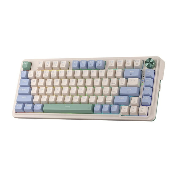 Redragon K673 PRO 75% Wireless Gasket RGB Gaming Keyboard, 3-Modes 81 Keys Compact Mechanical Keyboard w/Hot-Swap Socket, Dedicated Knob Control & Sound Absorbing Pads, Linear Red Swit