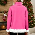 thumbnail image 4 of Wutalume Women's High Neck Solid Color Long Sleeve Sweatshirt with Pockets, Fashionable and Comfortable Top for Sports and Casual Wear,Hot Pink 3XL, 4 of 4