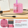 thumbnail image 2 of Eagle Electric Pencil Sharpener, Battery or USB Operated, Dual Holes, Dual Blades, fit for Pencils of Size 6-8mm and 9-12mm (Pink), 2 of 7