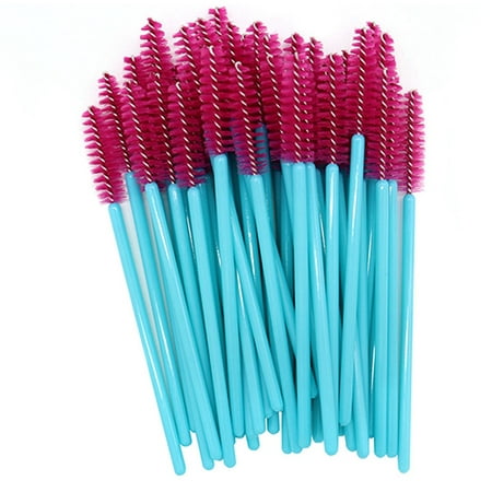 KABOER 50Pcs Blue Handle Disposable Mascara Wands Eyelash Brushes Lash