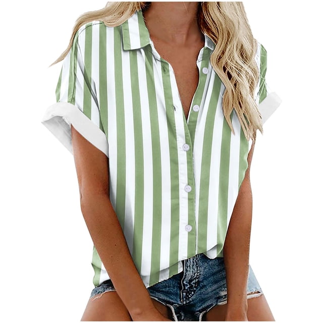 XMMSWDLA Blouse à Manches Courtes pour Femmes Épaules Dénudées Col en V Tunique à Fermeture Éclair Verte pour Sortir