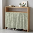 thumbnail image 6 of Country Sage Green Wildflowers Cabinet Curtains for Kitchen 35"Wx35"L, Rustic Farmhouse Pastoral Floral Leaf Laundry Sink Cabinets Magic Tape Short Curtain Privacy Panel for Bathroom Vanity Cabinets, 6 of 9