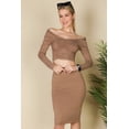 thumbnail image 2 of Ruched Long Sleeve Top & Pencil Skirt Set, 2 of 9