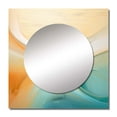 thumbnail image 2 of Designart "Aquamarine Crest Crashing At The Coastline" Modern Geometric Blue Large Square Mirror - Square Bedroom Mirror Printed Wall Decor - Modern Square Printed Wall Mirror Art, 2 of 5