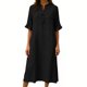 thumbnail image 5 of TaTaai Ladies V-Neck Ruffle Half Sleeve Solid Color Long Dress Button Down Design with Pockets Fashion Casual Comfortable Dress for Women Gift, 5 of 6
