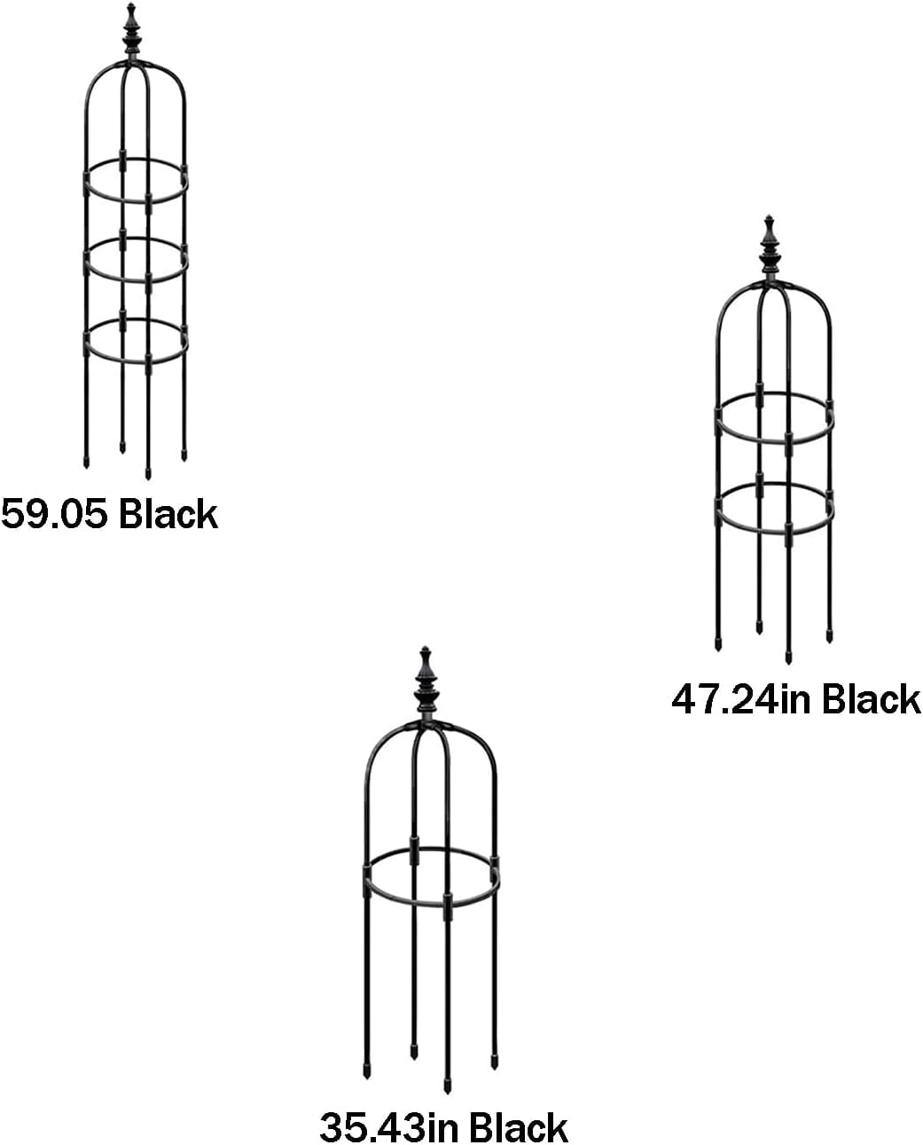 Garden Trellis,Garden Arch Trellis,Trellis for Potted Plants,Garden Accessory for Vines, Roses, and Vegetables,Fit for Greenhouse Cultivation, Patio Decorations,Plant Trellis(Black, 3 ft Tall)