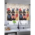 thumbnail image 5 of Independence Day Sheer Curtains 2 Panels Set US Flag Dogs 4th of July Wood Grain Lihgt Filtering Rod Pocket Voile Drape, Semi Sheer Window Curtains for Bedroom Living Room, 52"x45", 5 of 5