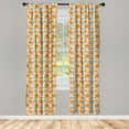 thumbnail image 4 of Ambesonne Leaves Window Curtains, Modern Floral Design, Each 28" W x 63" L, Orange Blue and Beige, 4 of 4