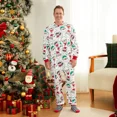 thumbnail image 4 of PatPat Christmas Family Matching Pajamas Holiday Couple Onesies for Men Allover Santa Claus Print Long Sleeve Hooded Zipper One Piece Pjs with Socks, XXL, 4 of 17