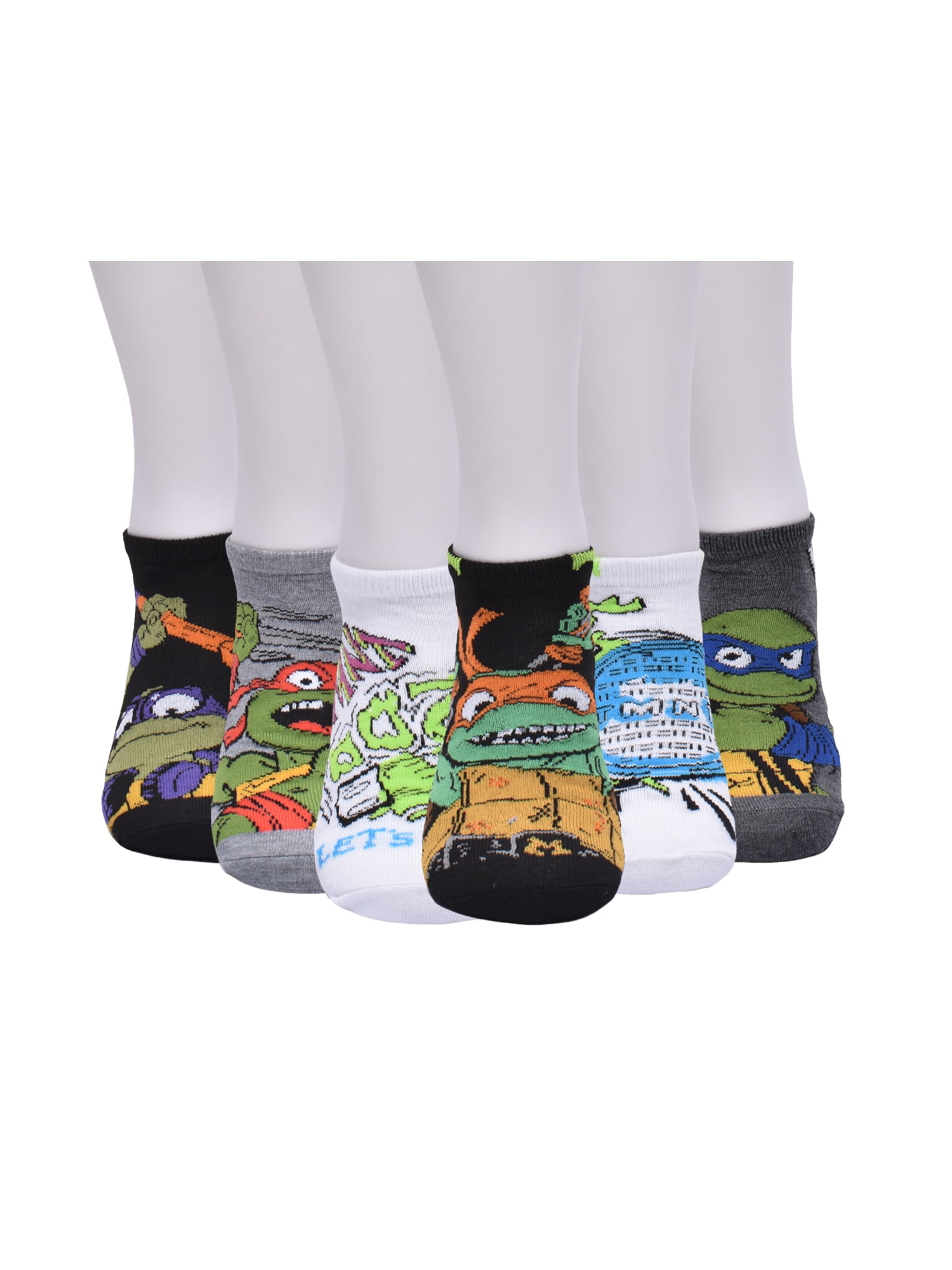 Teenage Mutant Ninja Turtles Boys No-Show Socks, 6-Pack Teenage Mutant Ninja Turtles Boys No-Show Socks, 6-Pack