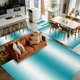 thumbnail image 5 of Turquoise White Ombre 3x5 Area Rugs, Abstract Art Modern Teal Gradient Non-Skid Rubber Backing Large Rectangle Rugs - Living Room Bedroom Home Office, Indoor Floor Mat Carpets Washable Rug, 5 of 9