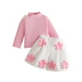 thumbnail image 2 of AUNVITO Infant Girls Winter 2-Piece Set Turtleneck Embroidered Top + Wool Blend Shorts Sweet Fashion Outfit, 2 of 9
