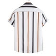 thumbnail image 4 of Njoeus White Blouse Big & Tall Tops Men's Short Sleeve Striped T-Shirt Loose Fitting Button Up Tees Casual Blouse Vacation Beach Shirts for Men & Boy Short Sleeve Shirts for Men, 4 of 9