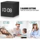 thumbnail image 2 of Digital Alarm Clock Wooden LED Light Multifunctional Modern Cube Displays Date Temperature for Home Office Travel (White), 2 of 5
