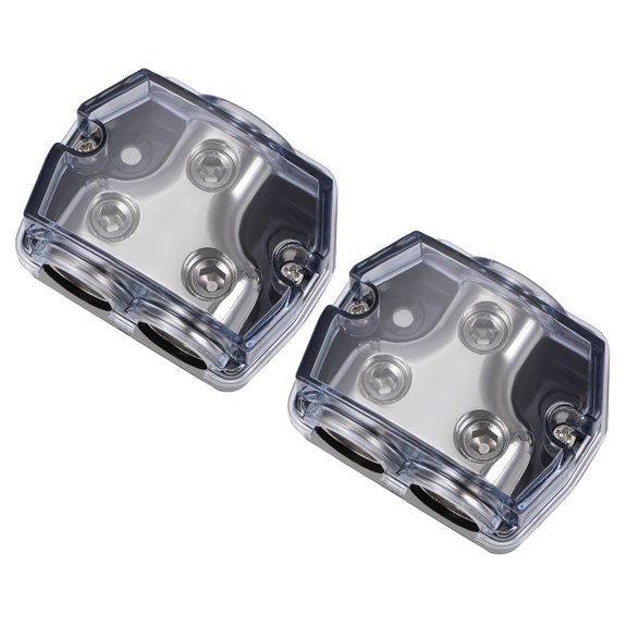 2 Way Power Distribution Block 0 Gauge in 0 Gauge Out Power Ground Distributor for Audio Splitter 2pcs