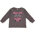 thumbnail image 3 of Inktastic Girls Love Racing Rally Flags Girls Long Sleeve Toddler T-Shirt, 3 of 5