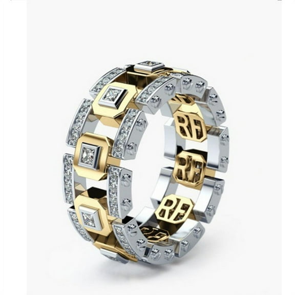 Fashion 925 Silver Plated 14 K Rose Gold Color Separation Ring