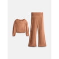 thumbnail image 4 of Weekend Academy Girls Boat Neck Sweater and Foldover Flare Pants Set, 2 Piece, Sizes 4-18, 4 of 4