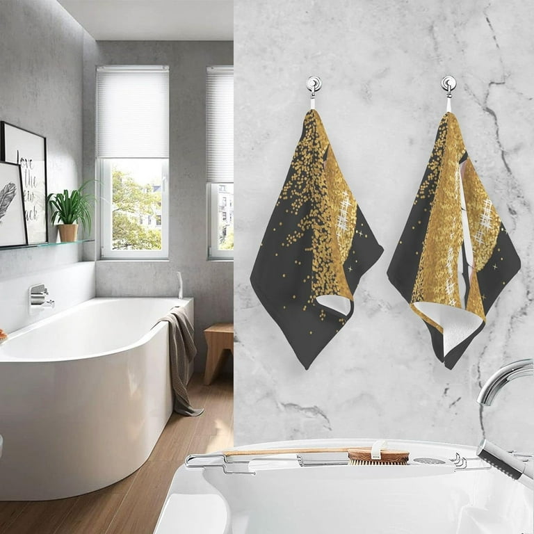Black white and gold towels sale