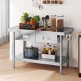 thumbnail image 6 of ModFusion 48" x 24" Stainless Steel Prep Table, 2 Storage Drawers, Paper Towel Rack, Utility Shelf, NSF-Certified Commercial Workstation, 6 of 10