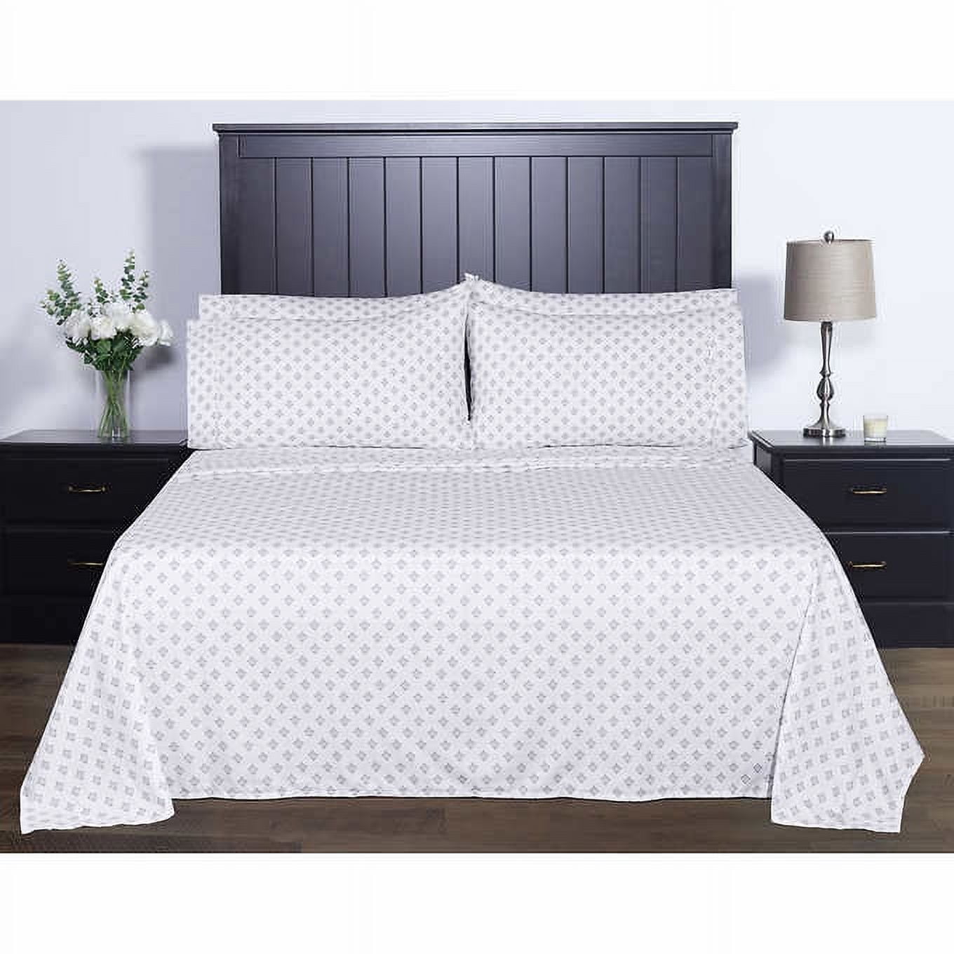 South Point Home Fashions Microfiber 6-Piece Sheet Set Queen size (Gray Medallion)
