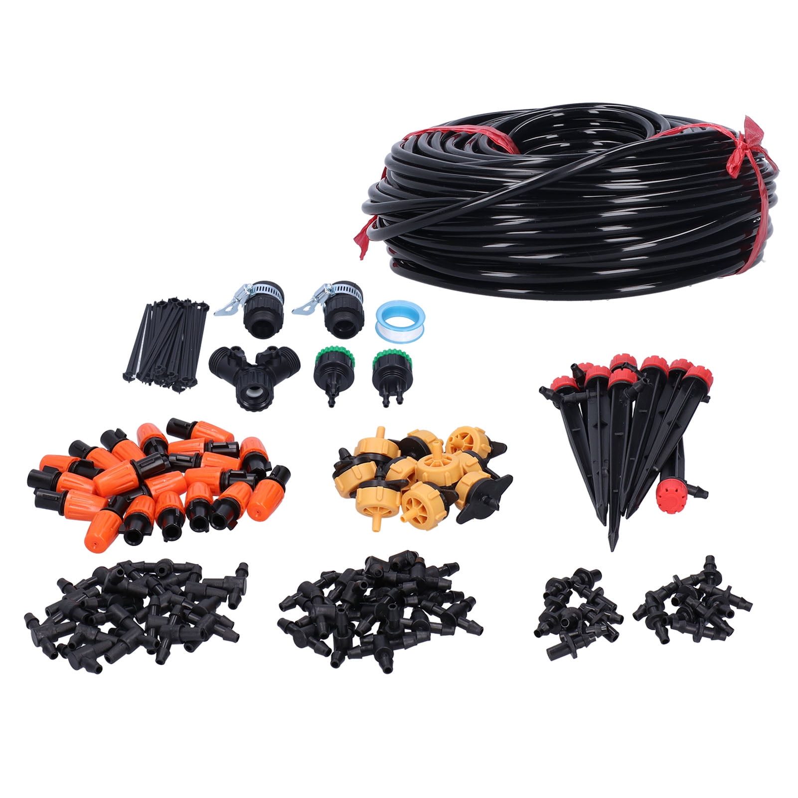 Rupoun 131ft / 40m Drip Irrigation Kit, Automatic Garden Watering System with 147 Pcs Greenhouse Misters & Sprinklers for Lawn Terrace Patio Garden Humidification