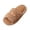 Brown, variant on Women Faux Fur Slides Lock Buckle Sandals with Chain Strap Fuzzy Open Toe Slippers Indoor Outdoor Elegant Plush Flat Shoes