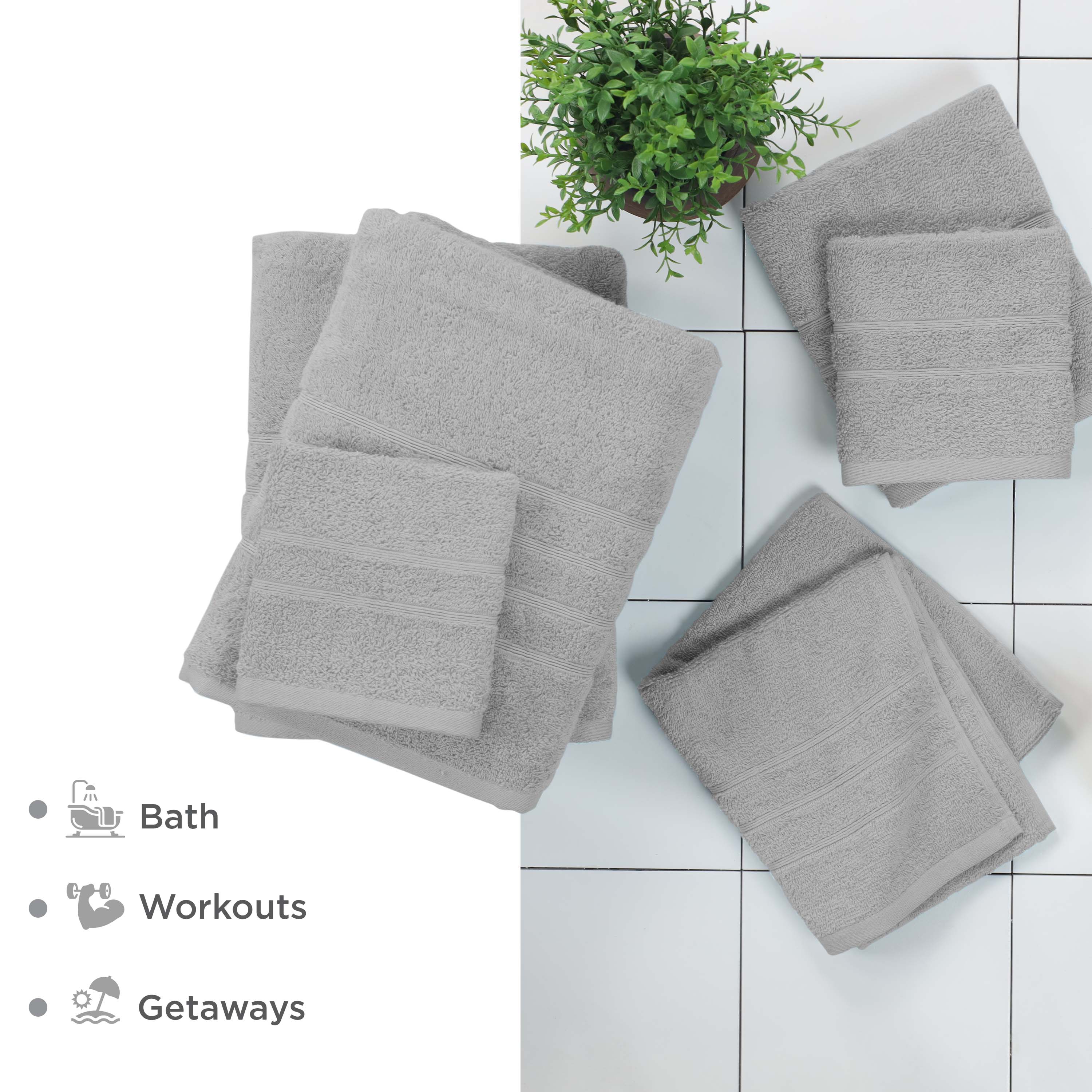 Martex 6-Piece Towel Set | 100% Cotton Soft & Absorbent Bath Towels | Monument Gray