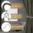 thumbnail image 3 of Uxcell 4 Pack Curtain Tiebacks, 75cm/29.5" Braided Drapery Holdback Holder Decorative Rope Tie Back with Metal Screw Hooks for Home Office Decor, Dark Brown, 3 of 7