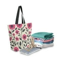 thumbnail image 2 of FORMRS Womens Canvas Tote Bag with Zipper Inner Pocket Shoulder Handbag, Pink Flowers, 2 of 7